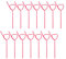 Vaguelly 25pcs Heart Straws Party Straws Reusable Drinking Straws Silly Colorful for Milkshakes Tea Juice Parties Carnivals Fun