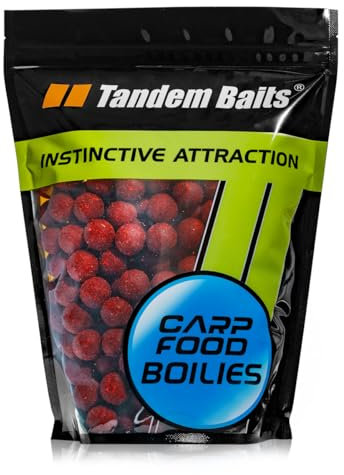 Tandem Baits Carp Food Boilies Reife Maulbeere, Leckere Boilies für Karpfen Angeln ohne Mühe, Köder zum Große-Fische-Angeln, Karpfenzubehör für Profis & Hobby-Angler 18 mm 1 kg