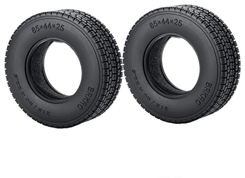 Runup 22/25 mm Gummireifen, 2 Stück Radreifen für Tamiya 1/14 RC Anhänger Traktor LKW Vorder- und Hinterrad Felgen Zubehör Teil (25mm)