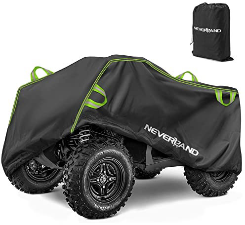 NEVERLAND ATV Cover, Waterproof Heavy Duty 4 Wheeler Cover with Buckle, Dustproof Anti UV Windproof All Weather Outdoor Storage Quad Cover for Polaris Sportsman Yamaha Honda Kawasaki Coleman L