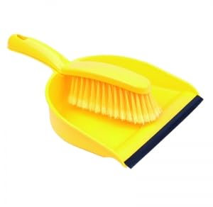Dustpan and Brush Set Sweeping Shovel Soft Bristle Hygienic, Dustpan & Brush (2 Pack Yellow)