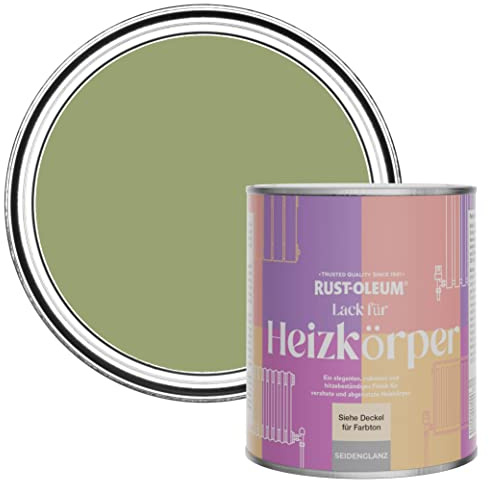 Rust-Oleum Green Heat Resistant Radiator Paint in Satin Finish - Familiar Ground 750ml