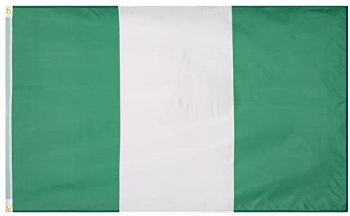 MUWO Flagge Nations Together 90 x 150 cm Nationalmanschaften, doppelseitige Gartenflagge, wetterfeste Fanflagge, Fußballflagge Polyester Länderfagge Deutschland mit Ösen (Nigeria)