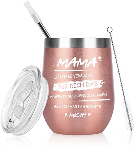Livole Lustige Muttertag Geschenk für Mama Weihnachten, Mutter Tochter Geschenk - Ich Habe Versucht für Dich Das Perfekte Geschenk zu Finden - Mama Tasse, 12oz Kaffeebecher to go, 350ml Slush Becher