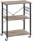 VASAGLE Estantería de Cocina con Ruedas, Carrito de Servicio de 3 Niveles, Estantería para Microondas, Horno, Tostadora, Marco de Metal con 6 Ganchos, Greige y Negro KKS060B02