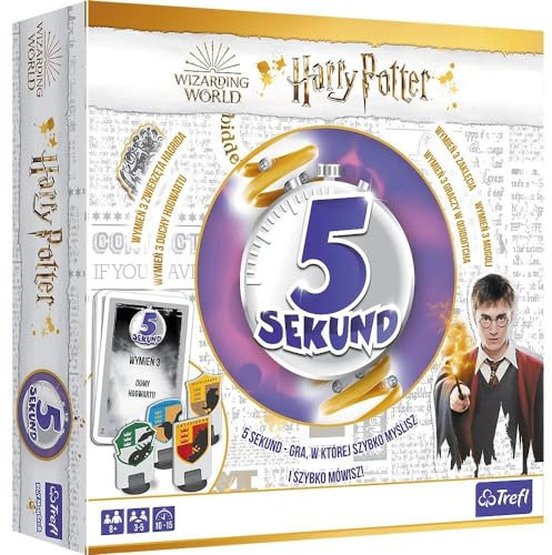 Trefl - 5 Secondes Harry Potter - Jeu de Famille Dynamique, Quiz Sociable sur le Temps, Monde de la sorcellerie et de la Magie, Cartes à Questions, Minuteur, Fun Fou, pour Adultes et Enfants à partir