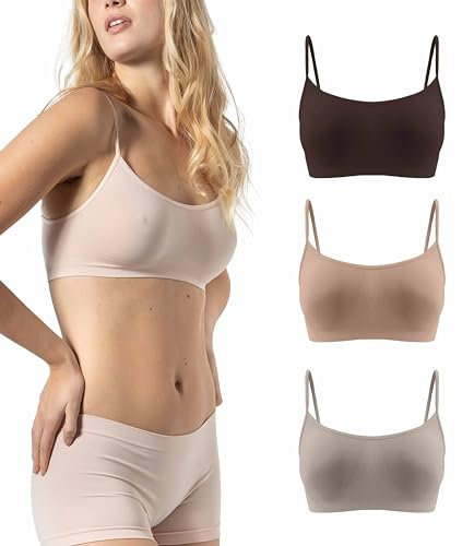 Risalti Reggiseno Senza Ferretto Spalla Stretta 3 pz - Bralette Donna in Microfibra, Brassiere Top Donna Elasticizzato, Intimo Donna, Senza Cuciture - Made in Italy