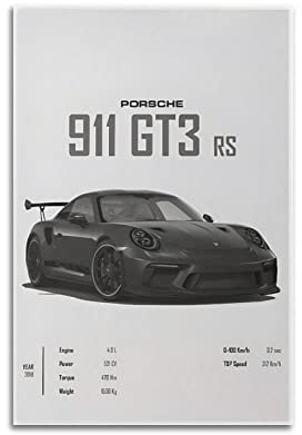 ESTE Sportwagen-Poster für 911 GT3 Rs Supercar-Rennwagen, Dekorative Malerei, Leinwand, Wandkunst, Moderne Familienschlafzimmer-Dekoration, 40 x 60 cm