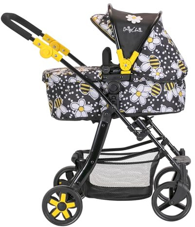 Daisy Chain Connect 5 in 1 Dolls Pram – Adjustable Handles from 48-85cms. For children of 4,5,6,7 and 8 years. (Bumblebee)