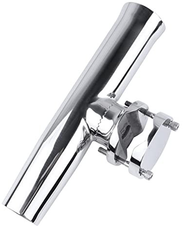 MagiDeal Rutenhalter Klemme Boot Angelrutenhalter mit Klemme, Edelstahl Klemme Am Angelrutenhalter für Schienen, 32mm-51mm