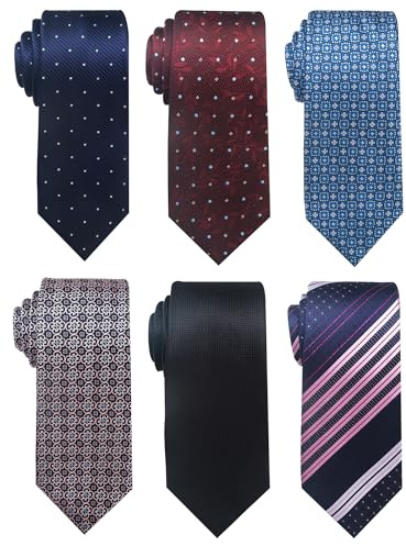 Passabin Krawatten-Set für Herren, gewebt, Jacquard, 6-teillig