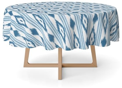 Martina Home Harzbeschichtete Tischdecke Inseln, rund, 140 cm, Hellblau
