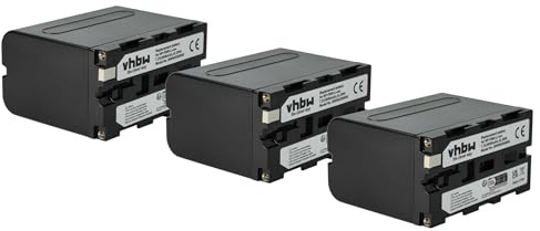 vhbw 3X Akku kompatibel mit Atomos Ninja 10-bit DTE Field Recorder Videokamera Camcorder (6000 mAh, 7,2 V, Li-Ion)