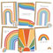 BIROYAL 12 Sets Dankeskarten inkl. extra Umschläge & Sticker zu jedem Anlass, Blanko Danke Karten, Elegante Faltkarten mit Regenbogen-Motive, hochwertige Grußkarten für Familie & Freunde