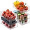CALIYO Kühlschrank Organizer Stapelbar, 6er Set Küchen Organizer, Aufbewahrungsbox, Aufbewahrungsbox für Speisekammer, Gefrierschrank, Schrank, Schublade, Büro