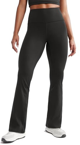 CRZ YOGA Damen Butterluxe Yogahose Schlaghose High Waist Blickdicht Flared Leggings Bootcut Bootleg Soft Sporthose - 81cm Schwarz 38