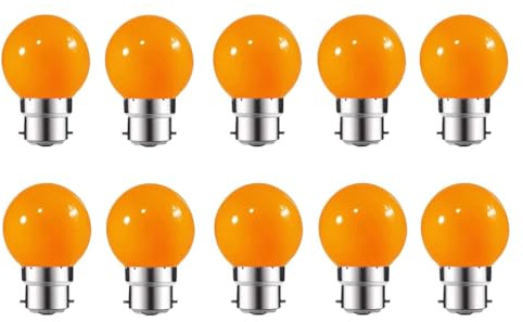 ZFQ 10 Stück LED-Leuchtmittel, Farbe B22, 2 W, entspricht 20 W, AC 220 V-240 V, B22, Bajonettsockel, mehrfarbig, für Haus, Bar, Party, Stimmungsdekoration, Orange