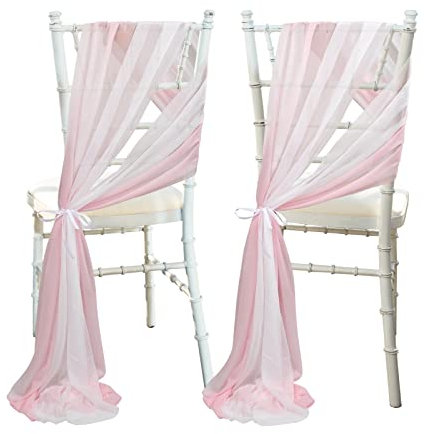 MOTUZP 16pcs Gang Dekorationen Hochzeit Zeremonie Ais Brautdusche Stuhl Dekorationen [Rosa] Vorhänge Dekoration, Hochzeit Stuhlhussen für Par