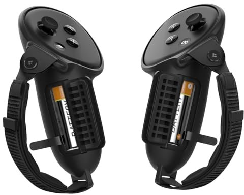 Spigen Silicone Fit Hülle Kompatibel mit Meta Quest 3S (2024) und Meta Quest 3 (2023) VR Controller Griff mit einstellbarem Schlaufe - Schwarz