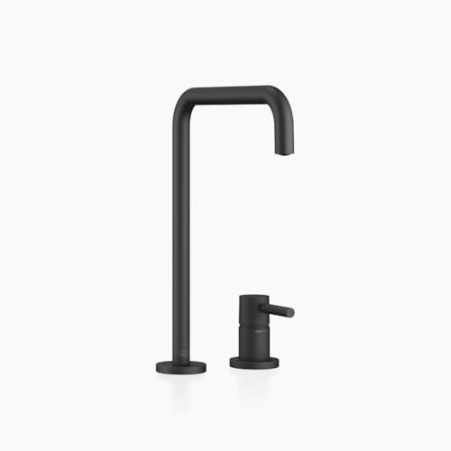 Dornbracht META Square Küchenarmatur, Zweilochbatterie, Ausladung 235mm, Einzelrosetten, 32815861-33, Farbe: Schwarz Matt