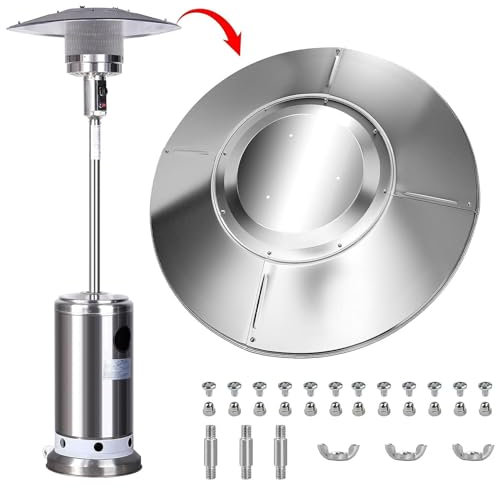 Facynde -Heizkuppel - 33-Zoll-Terrassenheizer-Ersatzteile mit 3 vorgebohrten Löchern - Schnell aufheizende Terrassenheizungsabdeckung, Stabiler Feuerstellen-Wärmeabweiser für Terrassenheizung