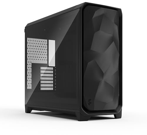 Fractal Design Meshify 3 XL Black Tempered Glass Light Tint - Gaming Computer-Gehäuse – Facetten-Mesh-Front – DREI Momentum 14 Lüfter enthalten – GPUs bis 512mm Länge - E-ATX/ATX/mATX Unterstützung