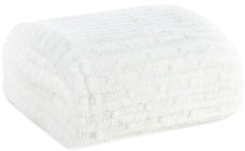 Decke Lisa Warme Wohndecke Sesseldecke Tagesdecke Weiche Sofadecke Überwurf Kuschelige Couchdecke (Weiß, 170x210 cm)