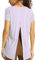 Magliette sportive da donna, magliette sportive per fitness, palestra, yoga, allenamento, tempo libero, magliette da corsa da donna ad asciugatura rapida con spacco sul retro(L, Viola Chiaro)