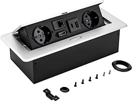Versenkbare Steckdose, Bodensteckdose,Versenkbare Steckdose Küche Tischsteckdose Versenkbare Steckdosen Mit 2 EU LAN Hdmi Und 2 * 5V 3A USB Hdmi