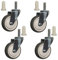 CSCDD Heavy Duty Gummi Dining Cars Rolle, Schwenkstängel Möbel Rad, Mit Insert Kolben M11X35Mm, Satz Von 4,Kein Geräusch, Mit Nylonhülse, Kapazität 400Kg, Für Küche Hotel Tische Trolley (3In/75Mm)/3In