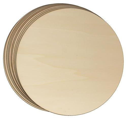 10x Wooden Plain Round Circles Craft Shapes 3mm Plywood(12 x 12cm,No Hole)