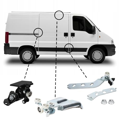 Rouleaux Porte Latérale Droite Rechange pour Fiat Ducato/Peugeot Boxer 2006–2024, Jeu de Roues Porte Latérale compatible avec Citroen Jumper 2006-2024 – Guide de Rouleau de Porte Coulissante