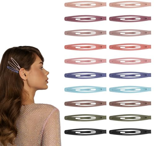 Wanmu 20 Stück Snap Haarspangen, Bunte Haarklammern Metall Haarclips Haarstyling Zubehör für Baby Mädchen Damen Geschenk Haarherstellung Salonbedarf