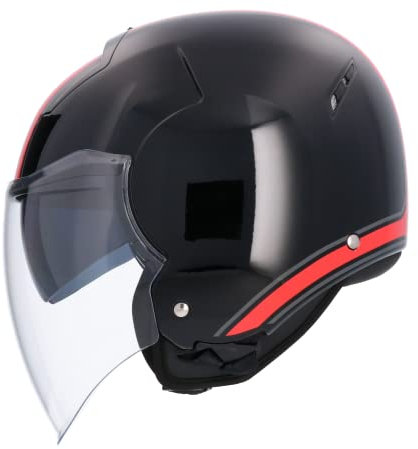 Shiro Jethelm Modell Tokio SH-64 Master, Schwarz/Rot, Größe XS