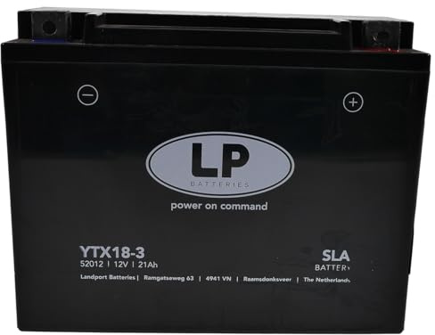LANDPORT Batterie SLA 12V kompatibel mit Ducati GTL GTV 350, Honda CBX 1000 | wartungsfrei, Polung Minus vorne links/Plus vorne rechts; kompatibel mit Honda GL Goldwing, Kawasaki Z 1300, Yamaha XV 1000
