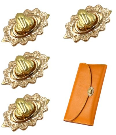 SGERUFZ 4 Pezzi Serrature per Borsa, Chiusure per Borse Fai-da-Te, Borsa Chiusure Metallo, Facili da Installare, Ideali per Borse e Progetti all'Uncinetto, Borse in Pelle, Portafogli