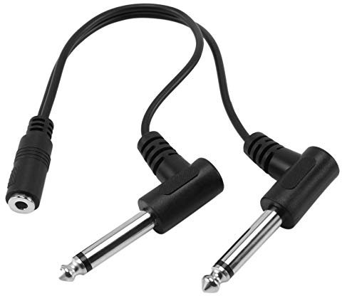 yasoe 3.5Mm Mini 1/8 Pulgadas TRS Jack Hembra EstéReo una Doble 1/4 6.35Mm Macho Macho Mono Adaptador de Audio de áNgulo Recto y Cable Divisor