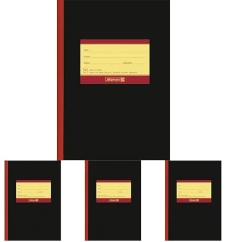 Brunnen 1045409 Oberschulheft A5 (20 Blatt, liniert, mit Rand, Lineatur 9), 80 g/m² (Packung mit 4)