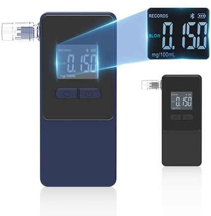WeiguoIOT Alkoholtester Professioneller Alkotester Alkoholmessgerät Alkohol Tester mit Digitaler LCD Bildschirm Hohe Genauigkeit (Blau)