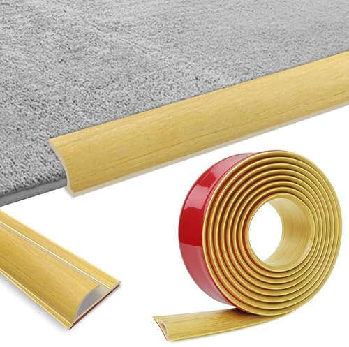 Carpet Edging Trim Strip, PVC Floor Transition Strip, Transition Strip from Carpet to Wooden Floor, Edging Strip Self-Adhesive for Doormat/Carpet