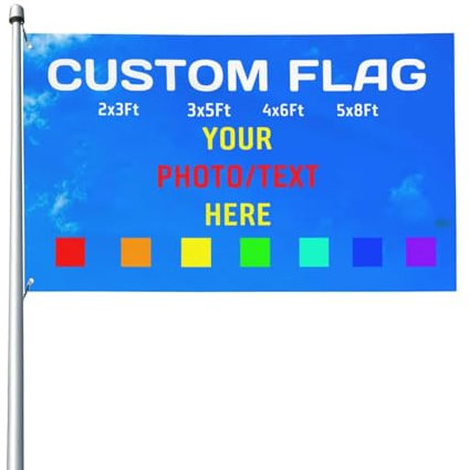 HWFOI Personalisierte Flagge - Flagge Selbst Gestalten, 3x5 FT, für Garten, Partys, Hochzeiten, Geburtstage, Garagendekoration, Hofahnen, Zimmerwände, Strand, Geschäfts- und Sportmannschaftsfahnen
