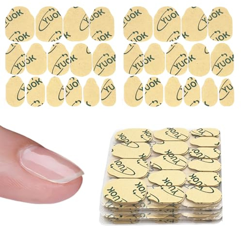 MRSCOL 300 Pieces (10 Sheets) False Nail Stickers, 15 Sizes of Nail Stickers, Transparent and Flexible Stickers, Super Sticky for Manicure