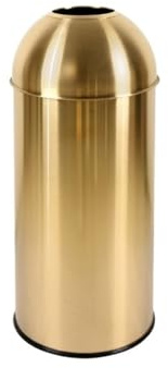 CHENGAIJIAN Trash Can Commercial Trash Can for Office Gym Cafe - Round Stainless Steel Bin(Gold,S)