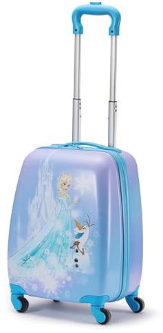 Disney Store Official, Die Eiskönigin, Kinderkoffer, 30 x 23 x 48 cm | Blauer Hartschalen-Reisekoffer mit Teleskopgriff und multidirektionalen Rollen, Design mit Elsa, Olaf und Schneeflocken