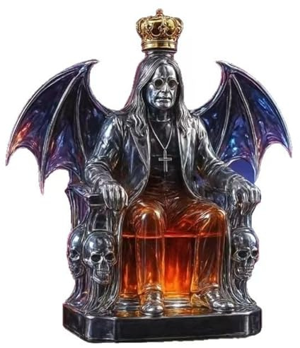 EDXTNKQC Whiskey Decanter - Art Statue, 300ML Black Wing-shaped Whiskey Decanter Sculpture, Artistic Glass Bottle, Home Bar Decoration Ornaments, Creative Glass Wine Dispenser(C)