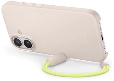 Beats iPhone 17 Kickstand Case mit MagSafe und Kamerasteuerung, integrierter Ständer und Trageschlaufe, Matte Außenseite mit Innenfutter aus Mikrofaser – Kalkstein