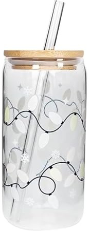 Genérico Tasse de Noël en verre réutilisable à changement de couleur avec couvercle et paille | Tasse de Noël pour Hot Chocolate Milk Coffee Beer Party Home Celebration