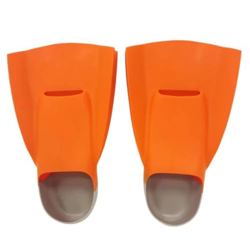 Schwimmtraining Flossen Silikon Tauchflossen Kurze Frauen Schnorchel Schwimmflossen Kinder Tauchen Scuba zum Schwimmen(Orange,M)
