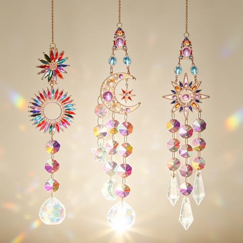 3 acchiappasole con cristalli per finestre, arcobaleno, decorazione per finestre, decorazione per la casa, il giardino