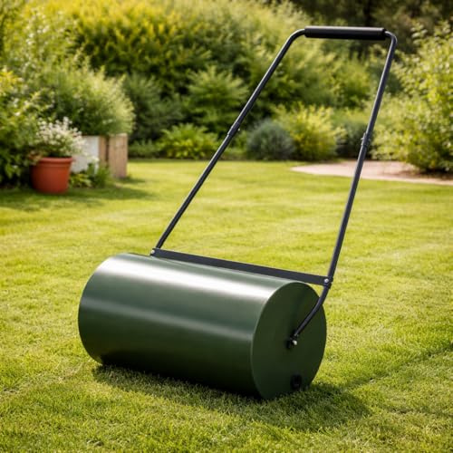 HAGO24 | Gartenwalze | Rasenwalze | Handwalze | 60cm | Stahl | 50L